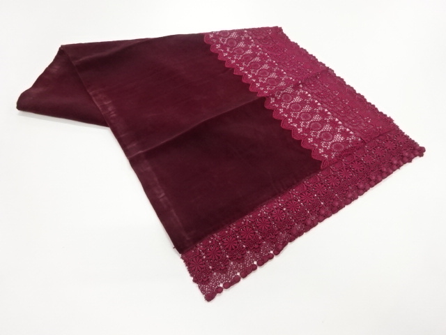 リサイクル　ビロードレース花模様ショール